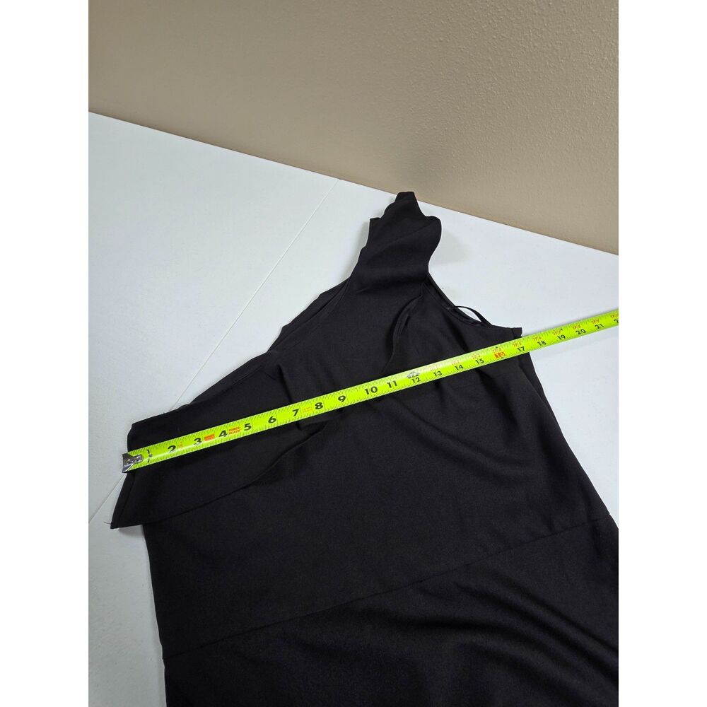 Banana Republic One Shoulder Ruffle Black Cocktail Dress Women's Size 8 Elegant - Picture 6 of 8